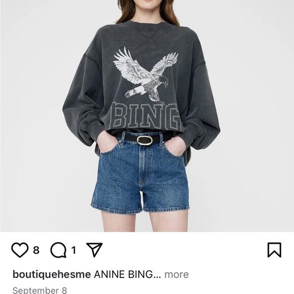 FINAL PRICE NEW Anine Bing Ash Eagle Hoodie in Emerald - Picture 3 of 13